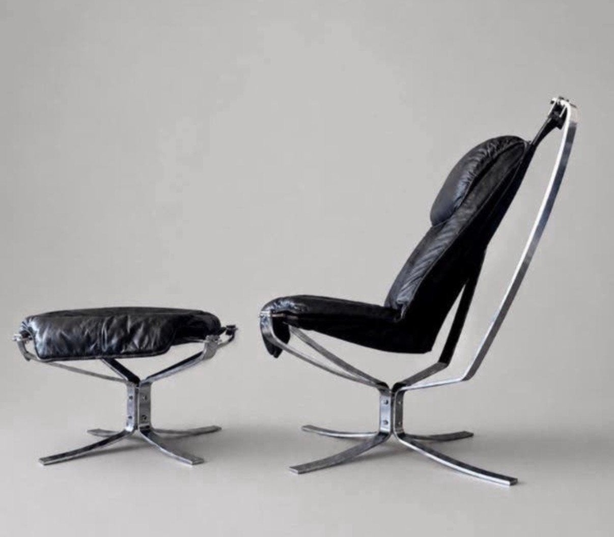 Sigurd Ressell, Falcon High Back Lounge Chair & Ottoman, Ophalen