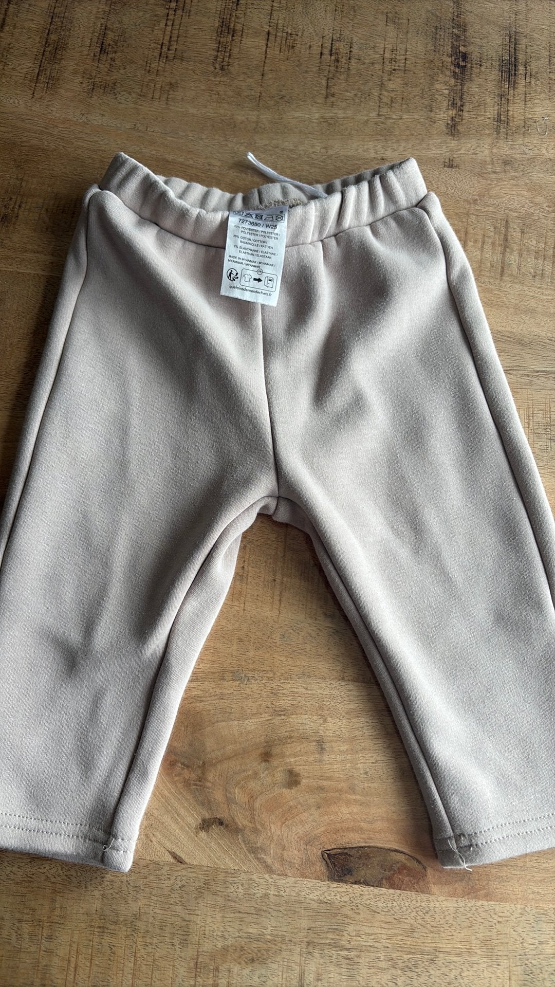 Jogging bébé 12M 80cm - beige - polaire intérieur - mixte, Enlèvement ou Envoi, Comme neuf, Pantalon