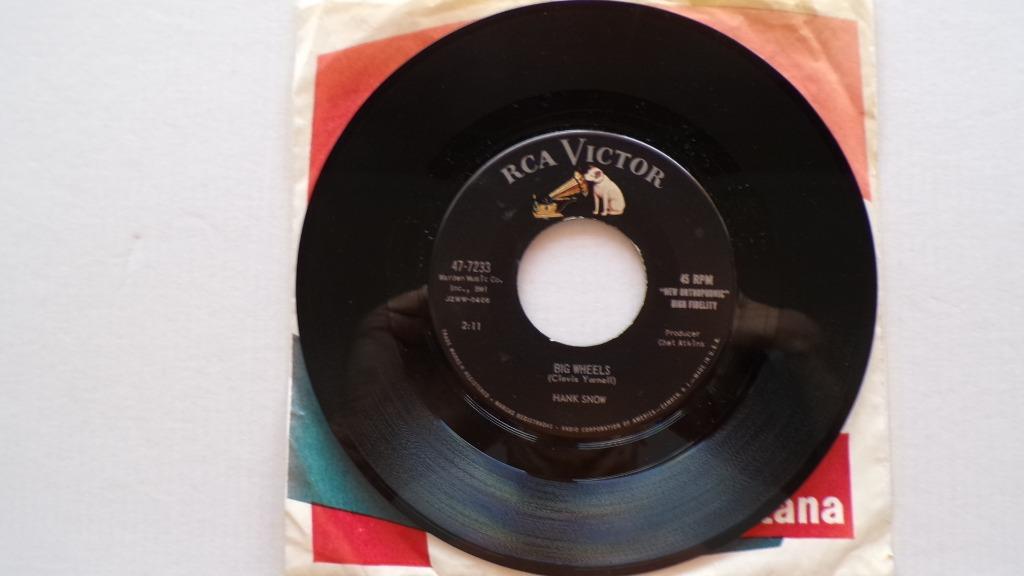 HANK SNOW - Big wheels (45t), Cd's en Dvd's, Vinyl Singles, 7 inch, Single, Ophalen of Verzenden, Zo goed als nieuw