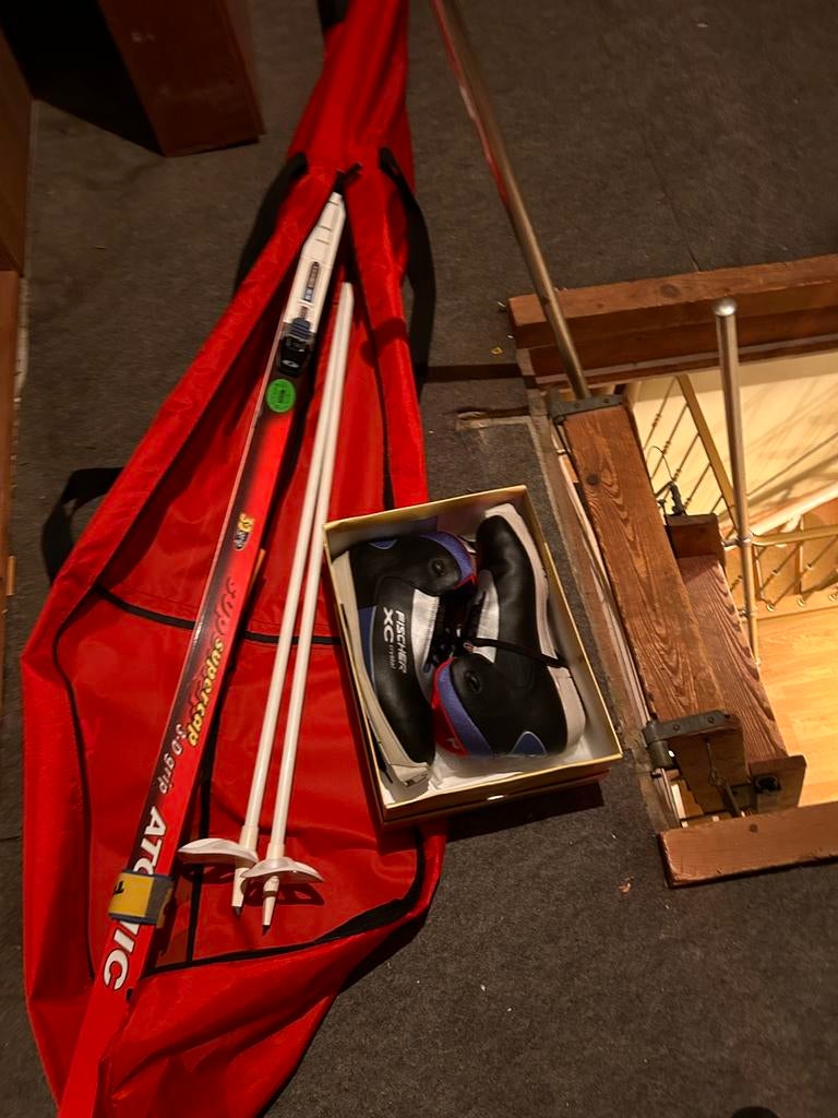 Langlauflatten - stokken - schoenen maat 45, Sport en Fitness, Ophalen, Zo goed als nieuw, Schoenen