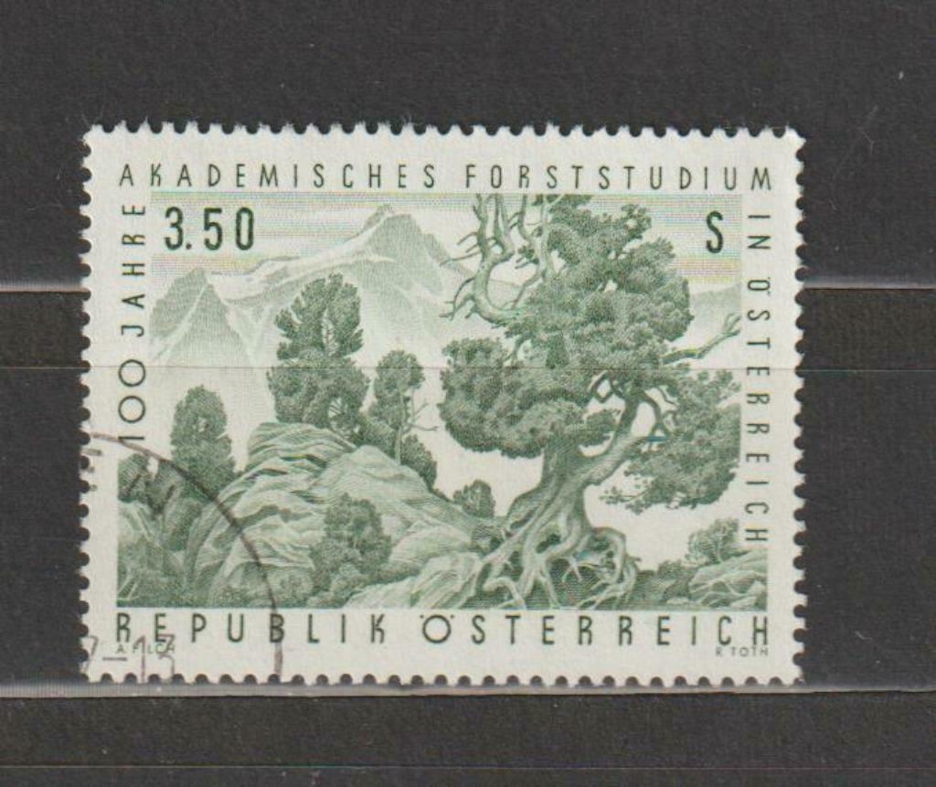 Oostenrijk 1967 Eeuwfeest Univ. studie bosbouwkunde, Ophalen of Verzenden, Gestempeld