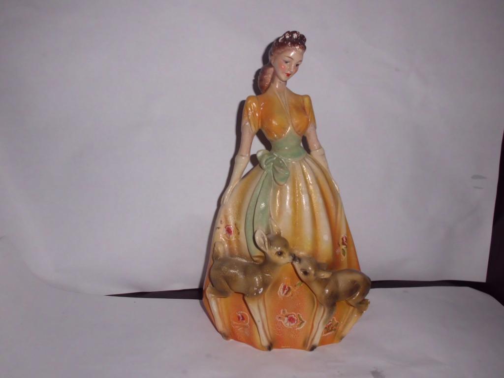 Dame met hertjes/beeld, Antiek en Kunst, Ophalen