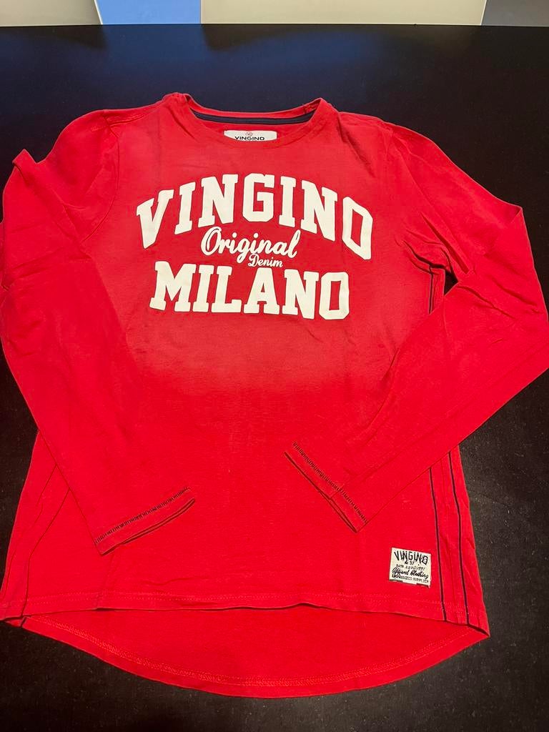 Vingino rode longsleeve maat 14. Zeer goede staat., Enfants & Bébés, Vêtements enfant | Taille 164, Garçon, Enlèvement ou Envoi
