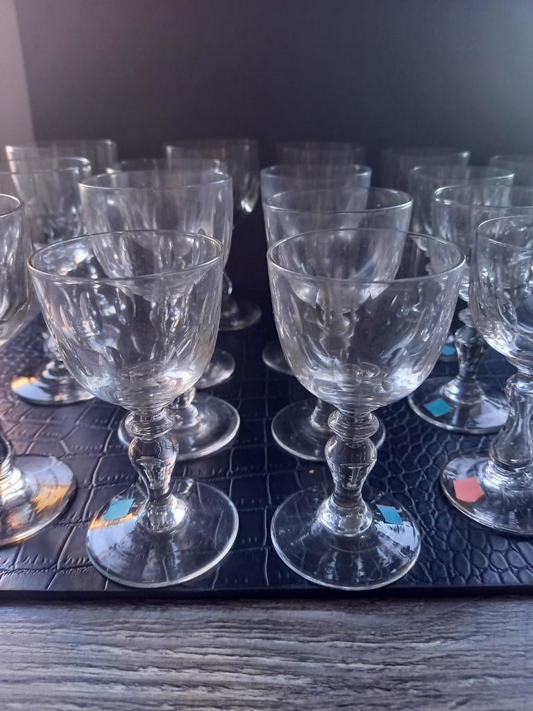 Verres val St Lambert décor olive, Collections, Enlèvement ou Envoi, Comme neuf
