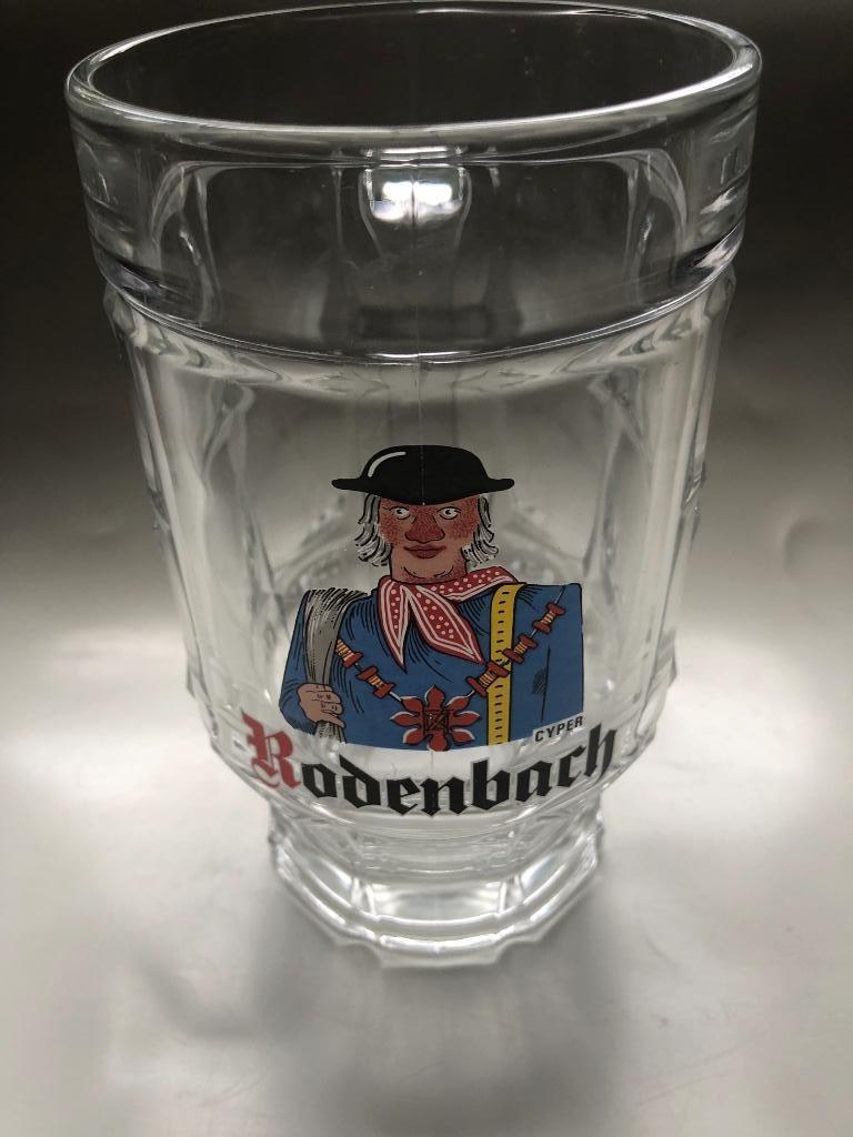 Rodenbach glas met afbeelding van reus Cyper, 50 cl (1), Verzamelen, Biermerken, Ophalen of Verzenden, Zo goed als nieuw, Glas of Glazen