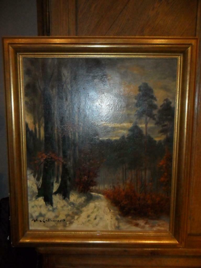 Huile sur toile d'Alex Lallemand (Ixelles 1892-1963), Enlèvement