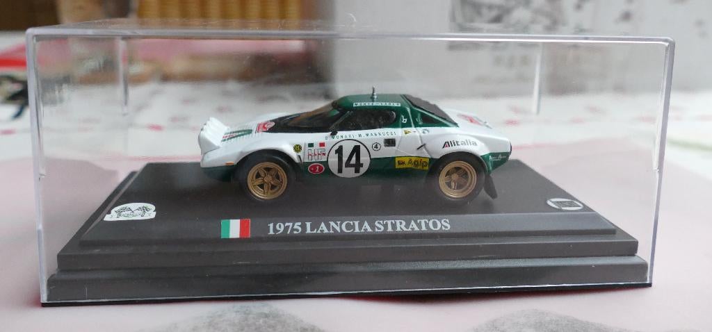 Lancia Stratos 1/43 HF Alitalia Monte-Carlo 1975, Hobby en Vrije tijd, Modelauto's | 1:43, Ophalen of Verzenden, Zo goed als nieuw