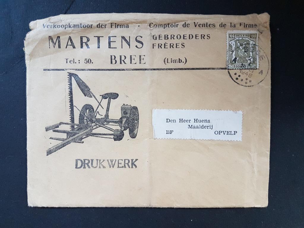 enveloppe Martens BREE Advocaat Mertens Antwerpen Opvelp, Postzegels en Munten, Brieven en Enveloppen | België, Brief, Ophalen of Verzenden