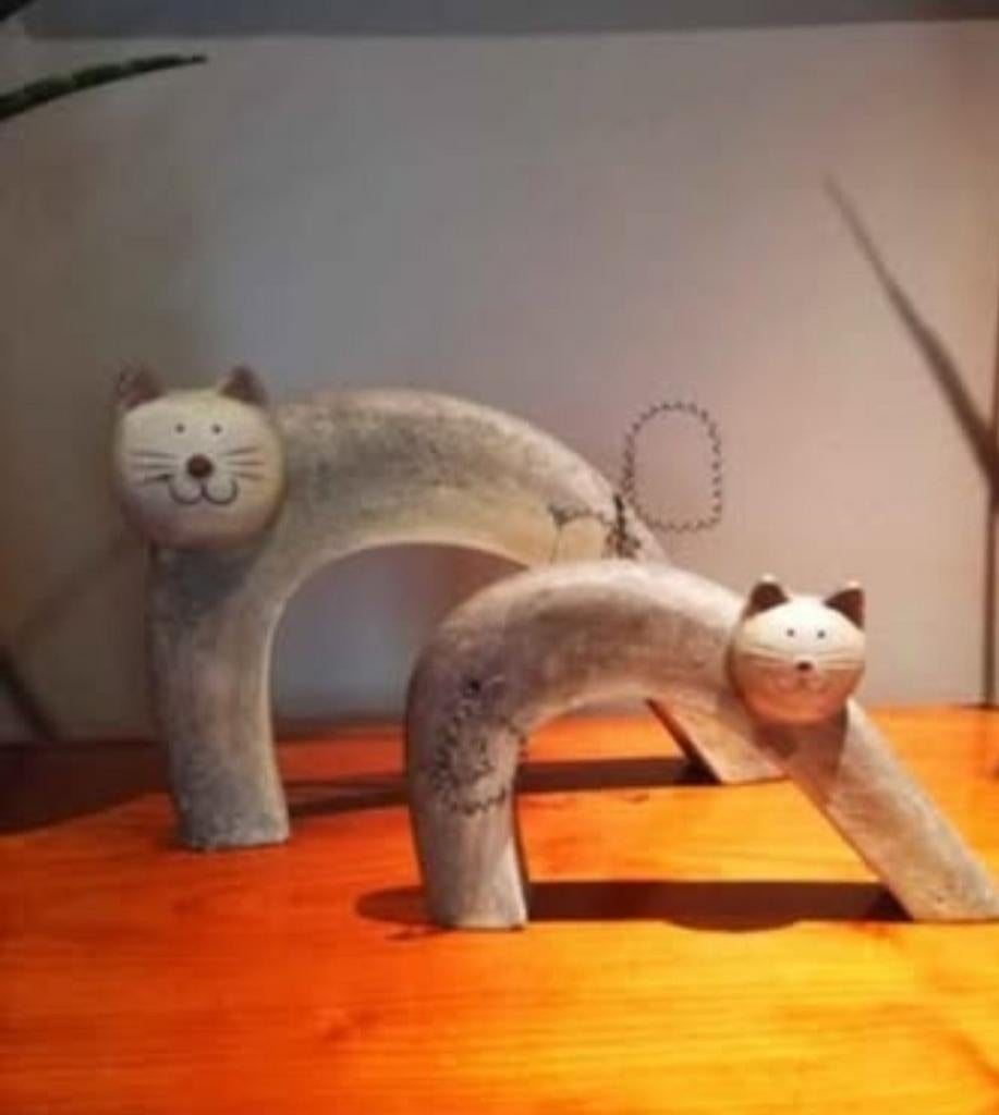 Koppel keramieken katten, Antiek en Kunst, Antiek | Keramiek en Aardewerk, Ophalen of Verzenden