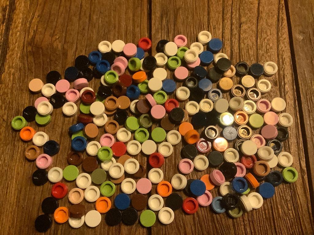 Lego tegels 1x1 rond 193 stuks / 551-4-3, Enlèvement ou Envoi, Utilisé, Briques en vrac, Lego