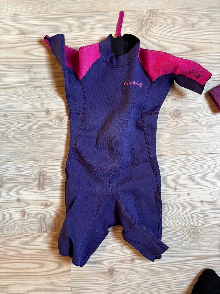 Combinaison shorty plongée enfant rose/mauve 6 ans (120), Enlèvement, Utilisé