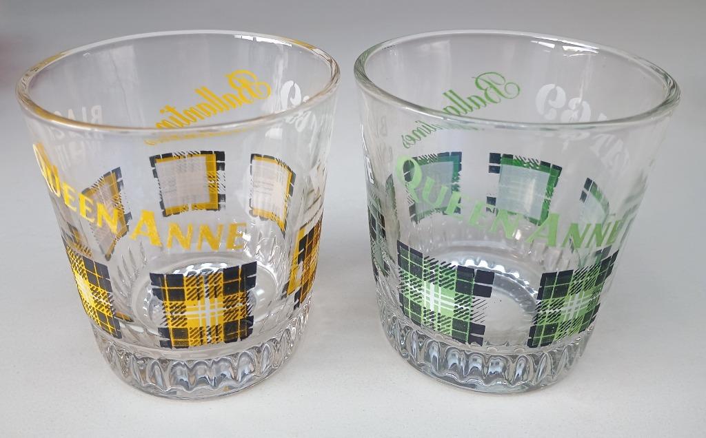 2 Ballantines Black & White Queen Anne whiskey glazen, Collections, Enlèvement