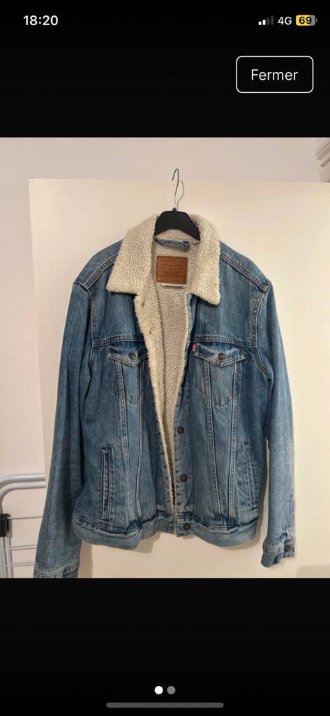Levi's Truckerjack Sherpa M, Ophalen of Verzenden, Zo goed als nieuw, Blauw