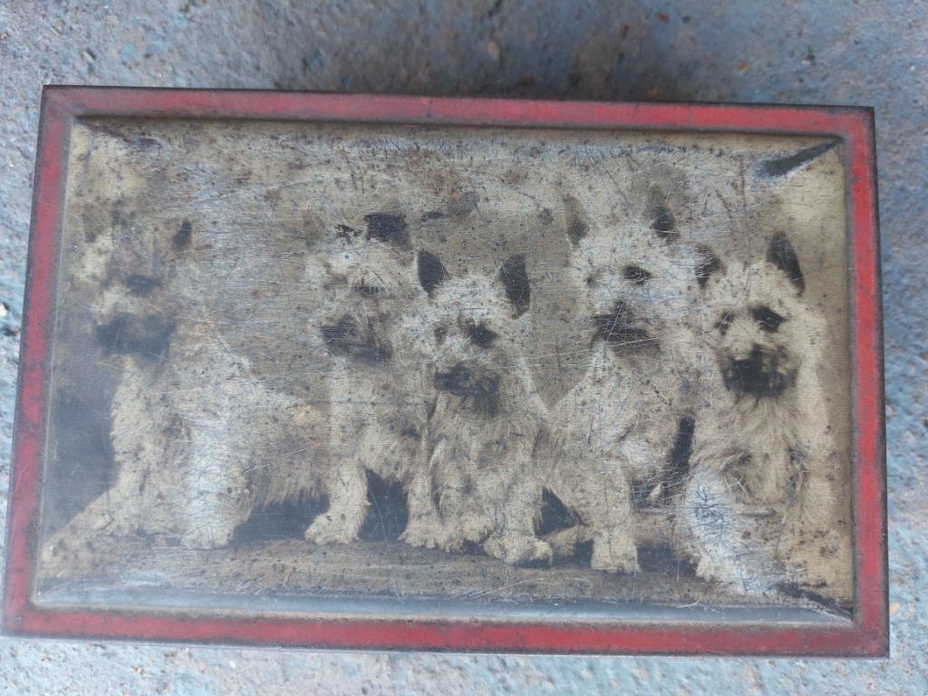 Vintage blik met hondjes, Verzamelen, Ophalen of Verzenden, Gebruikt, Overige, Overige merken