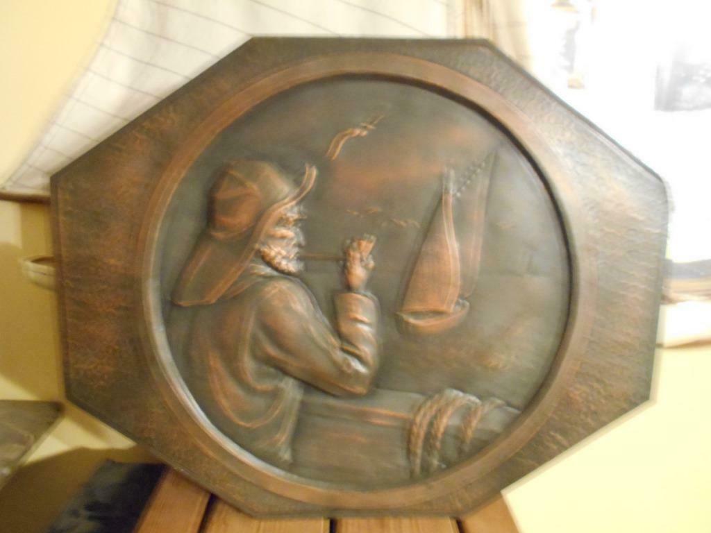 Marine, Pêcheur de Haute-Mer, Plaque de Laiton, Ophalen of Verzenden, Gebruikt, Zeilboot, Gebruiksvoorwerp