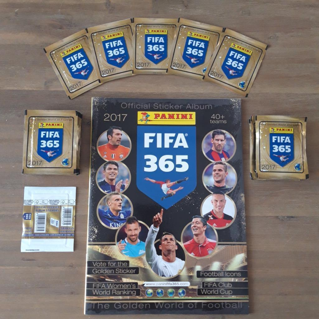 Panini FIFA365 2017 Leeg album + 50 zakjes, Ophalen of Verzenden, Nieuw, Poster, Plaatje of Sticker