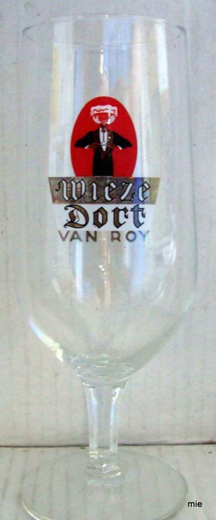 Bier brouwerij glas Van Roy Wieze dort op voet, Enlèvement ou Envoi, Comme neuf, Verre à bière