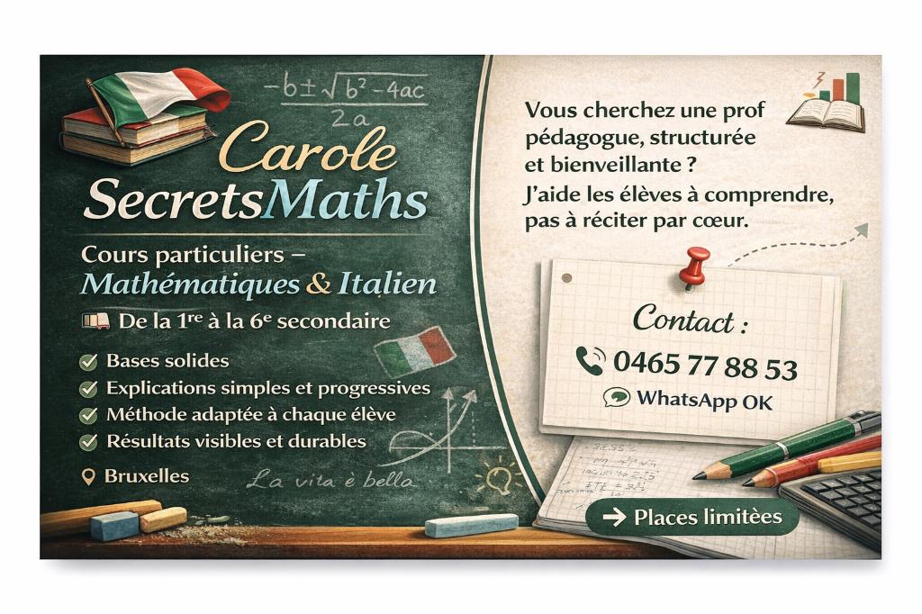 Cours particuliers – Mathématiques & Italien