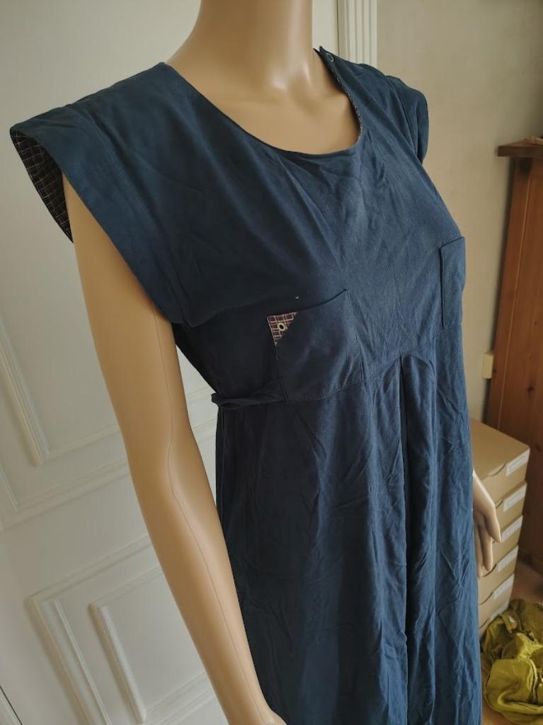 Vintage overgooi jurk, Vintage, Verzenden, Maat 36 (S), Blauw