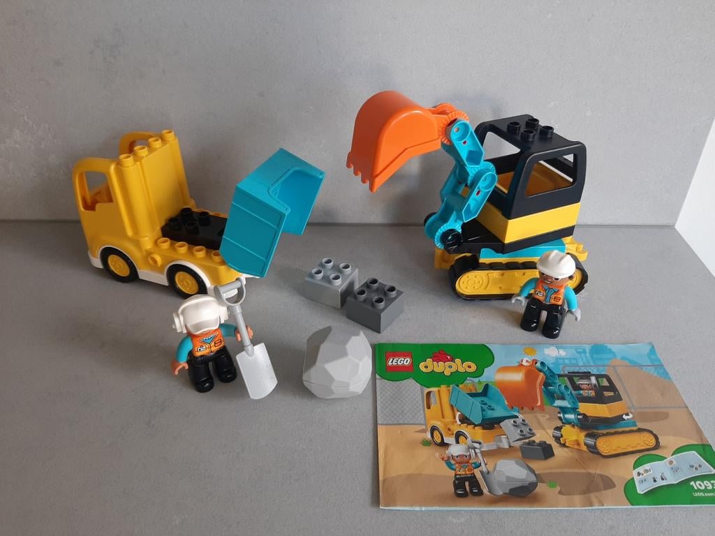 Duplo 10931 Truck en graafmachine met rupsbanden, Kinderen en Baby's, Ophalen of Verzenden, Complete set, Duplo
