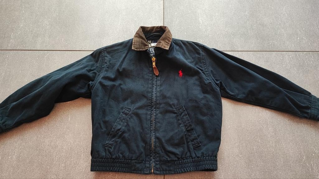 Zomerjas Ralph Lauren velours kraag donkerblauw maat 4 jaar, Ophalen of Verzenden, Zo goed als nieuw, Jongen, Ralph Lauren