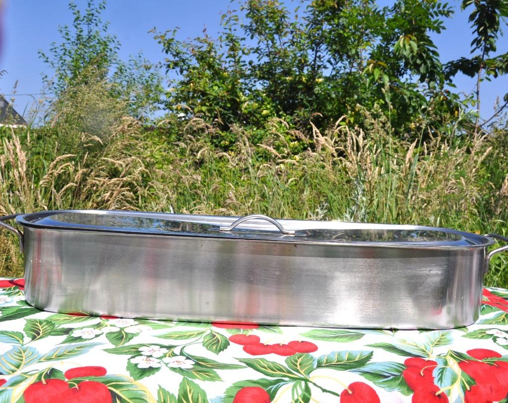 casserole poissonnière saumonière, Enlèvement ou Envoi, Utilisé, Autres matériaux, Casserole ou Cocotte-minute