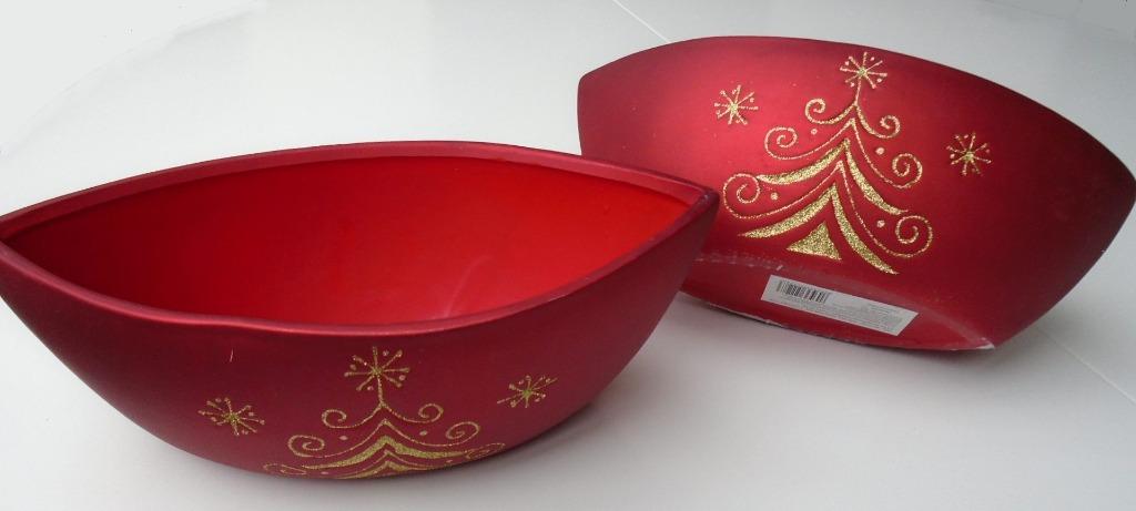 PLANTER SCHUIT ROOD GOUD GLITTER KERST 2 stuks Nieuw, Enlèvement ou Envoi, Neuf