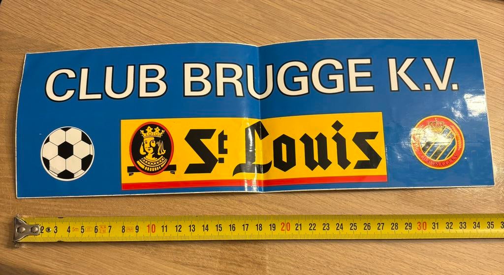 Retro sticker Club Brugge, Ophalen, Nieuw, Poster, Plaatje of Sticker