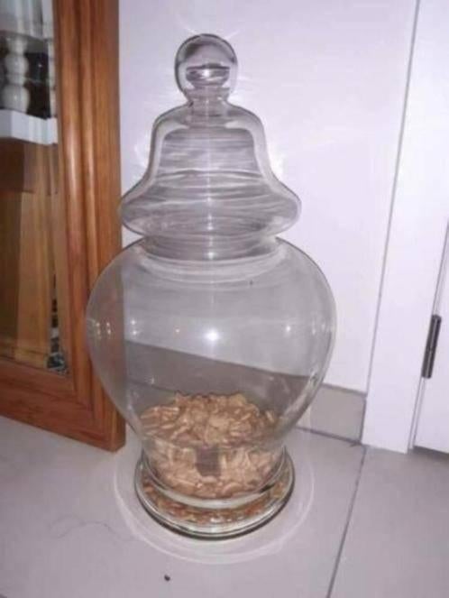 Stolp met deksel glas, Ophalen, Gebruikt