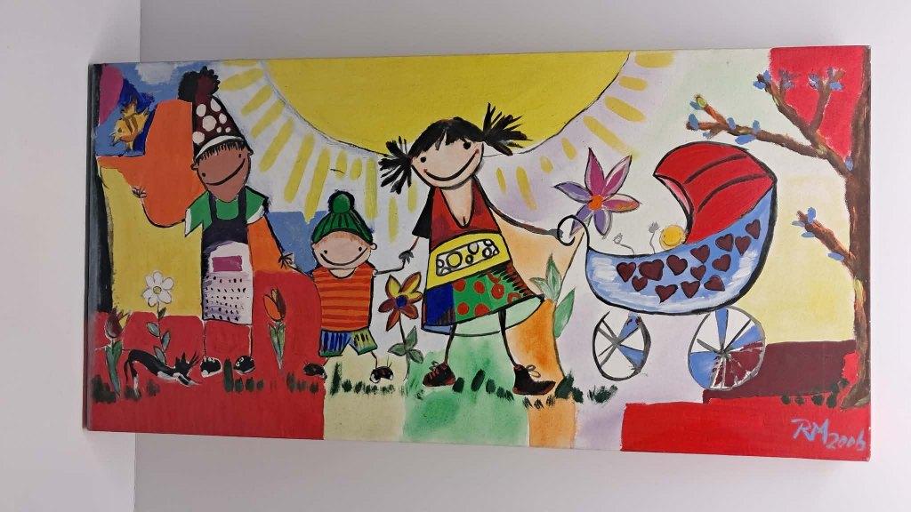 Toile peinte signée et datée 2006 – 80 x 40 cm, Enlèvement
