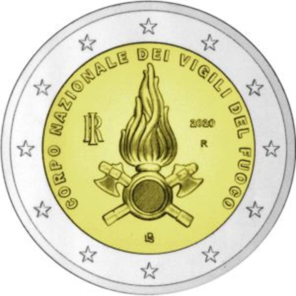 2 Euromunt Italië Brandweer 2020, Ophalen of Verzenden, Italië, 2 euro, Losse munt