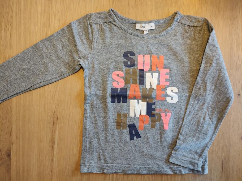 Grijze longsleeve JBC 110, Kinderen en Baby's, Kinderkleding | Maat 110, Gebruikt, Meisje, JBC, Ophalen of Verzenden