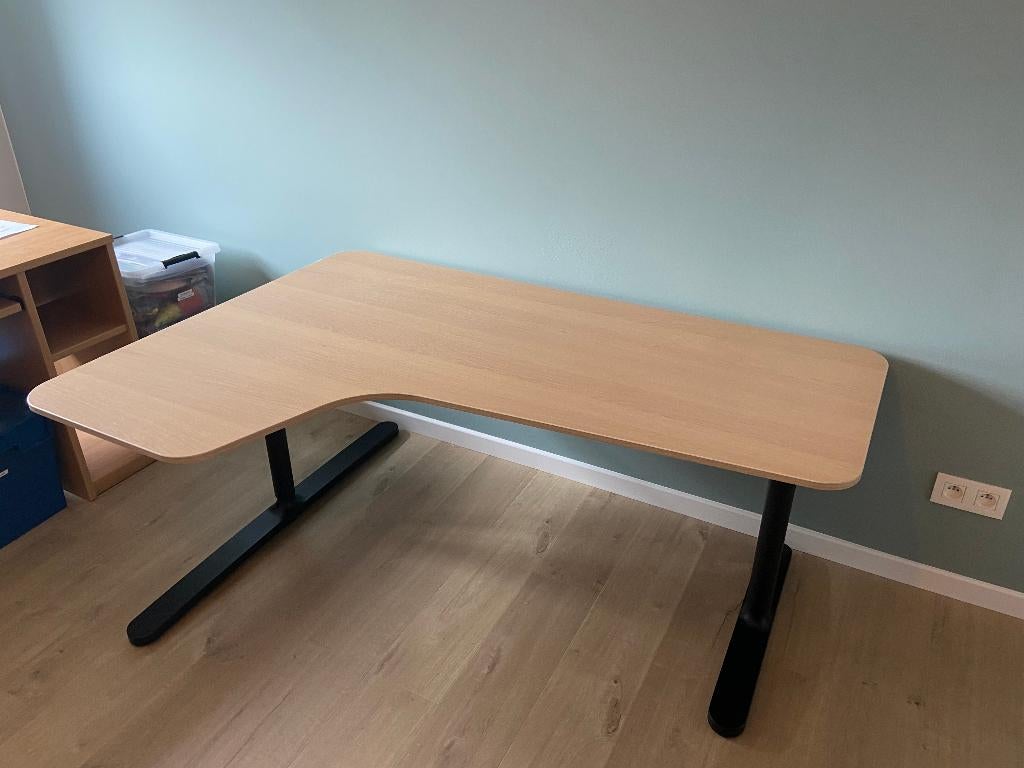 IKEA Bekant hoekbureau links – perfecte staat (houtkleur), Atelier, Enlèvement, Utilisé, Bureau