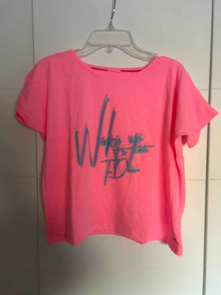Leuk neon roze shirt maat XS, Ophalen of Verzenden, Zo goed als nieuw, Korte mouw, Roze