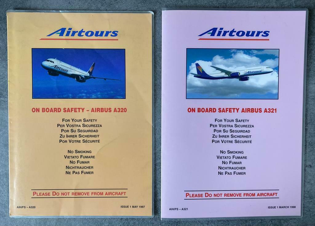 Safety cards Airtours A320/A321/B757/MD-83, Verzamelen, Ophalen of Verzenden, Zo goed als nieuw