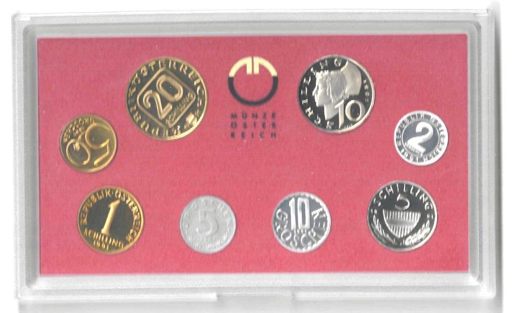 Oostenrijk, Proofset 1991 (8 munten)., Timbres & Monnaies, Enlèvement ou Envoi, Autriche, Autres valeurs, Monnaie en vrac