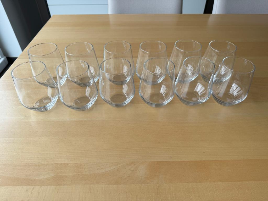 Verres à eau IKEA 12p tb état + 6p neufs, Enlèvement, Utilisé, Verre à eau