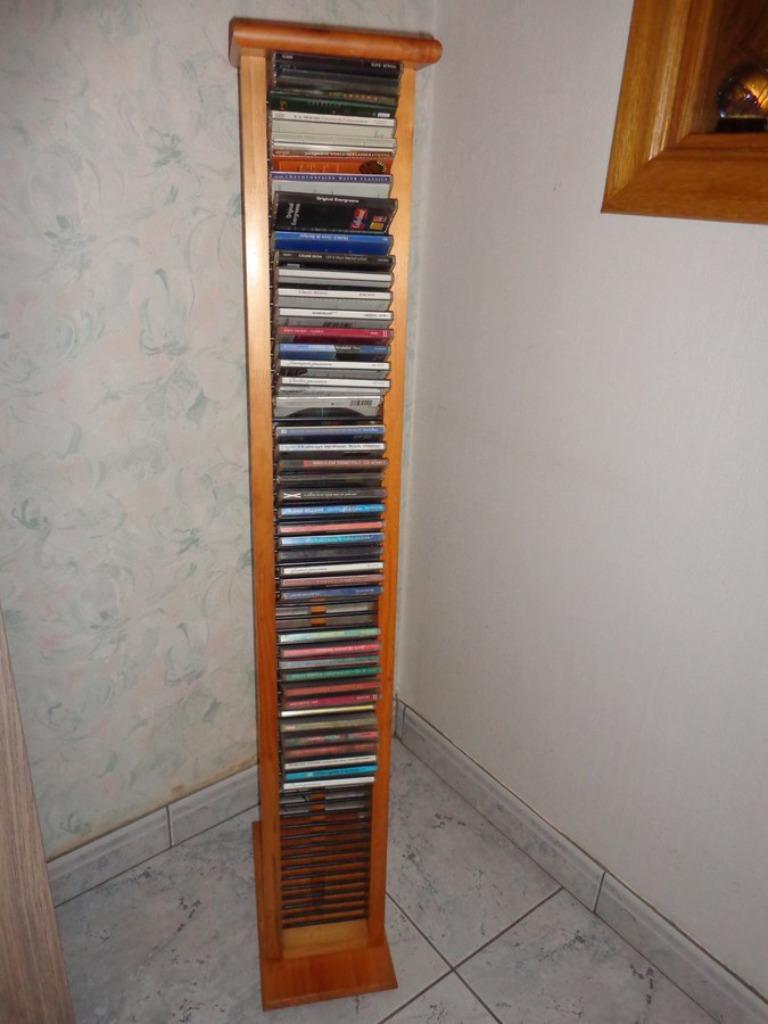 étagère à CD en bois - 60 CD, Maison & Meubles, 25 à 75 disques, Enlèvement, Utilisé, Bois