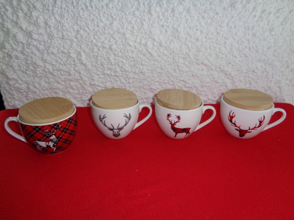 Tasse avec couvercle X 4 pièces. Neuf, Maison & Meubles, Cuisine | Vaisselle, Enlèvement ou Envoi, Neuf, Autres styles, Tasse(s) et/ou soucoupe(s)