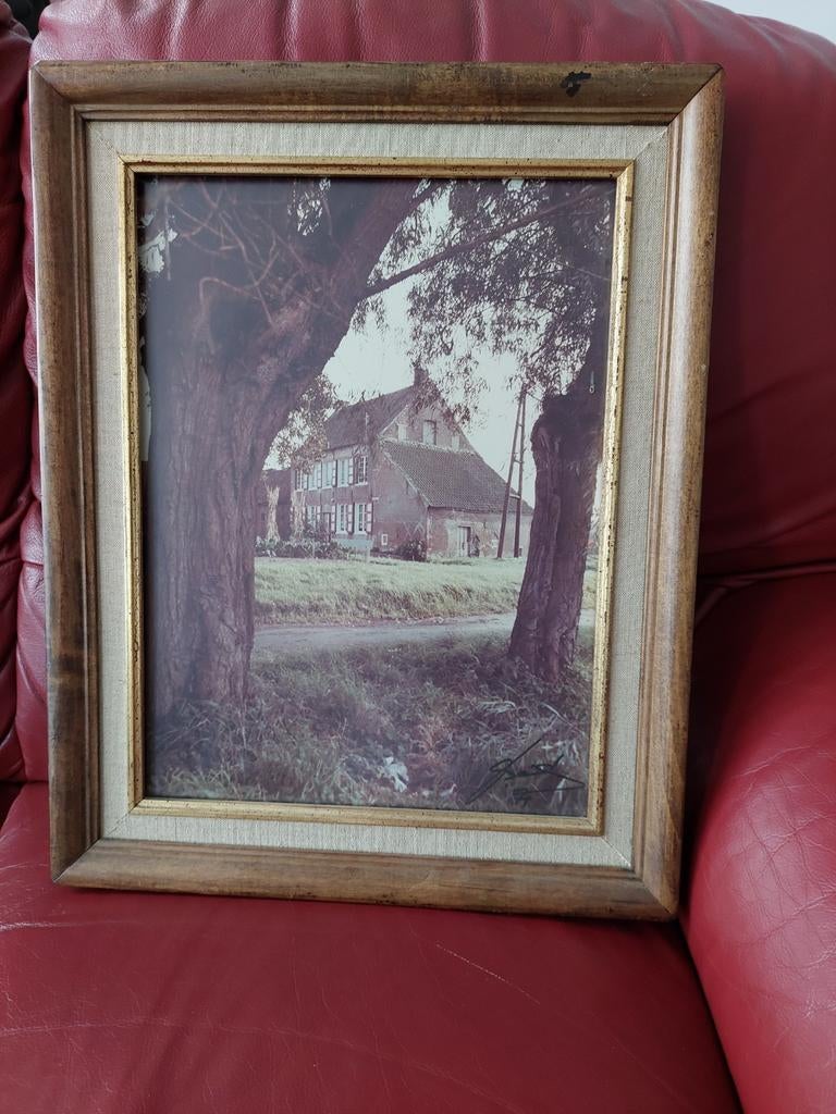 Klassieke eiken kader met passe-partout en mat glas, Huis en Inrichting, Ophalen of Verzenden