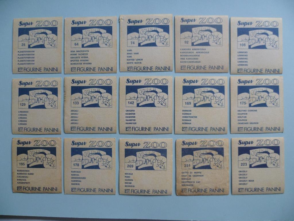 chromos Panini Super Zoo plaatjes images stickers cards 1970, Collections, Enlèvement ou Envoi, Utilisé