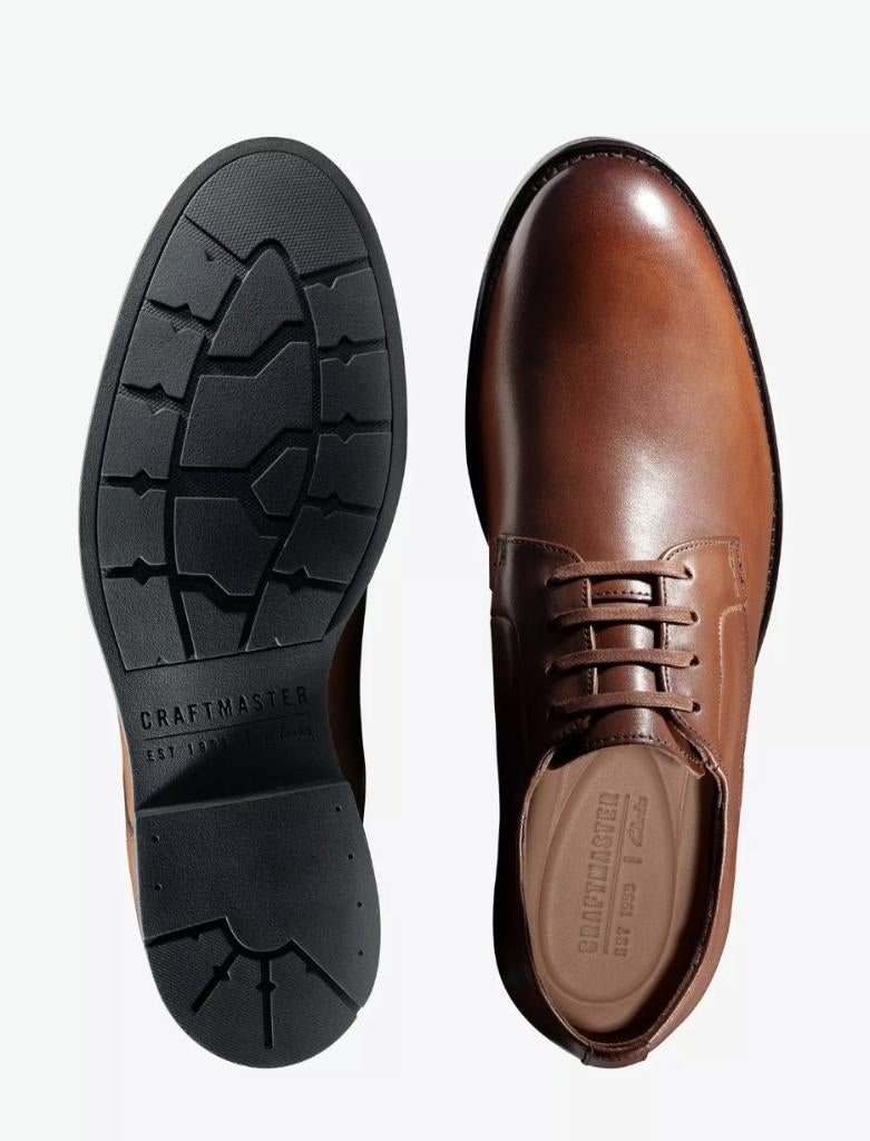 Clarks Ronnie Walk leren derbyschoenen voor heren, Kleding | Heren, Schoenen, Nieuw, Veterschoenen, Bruin, Ophalen