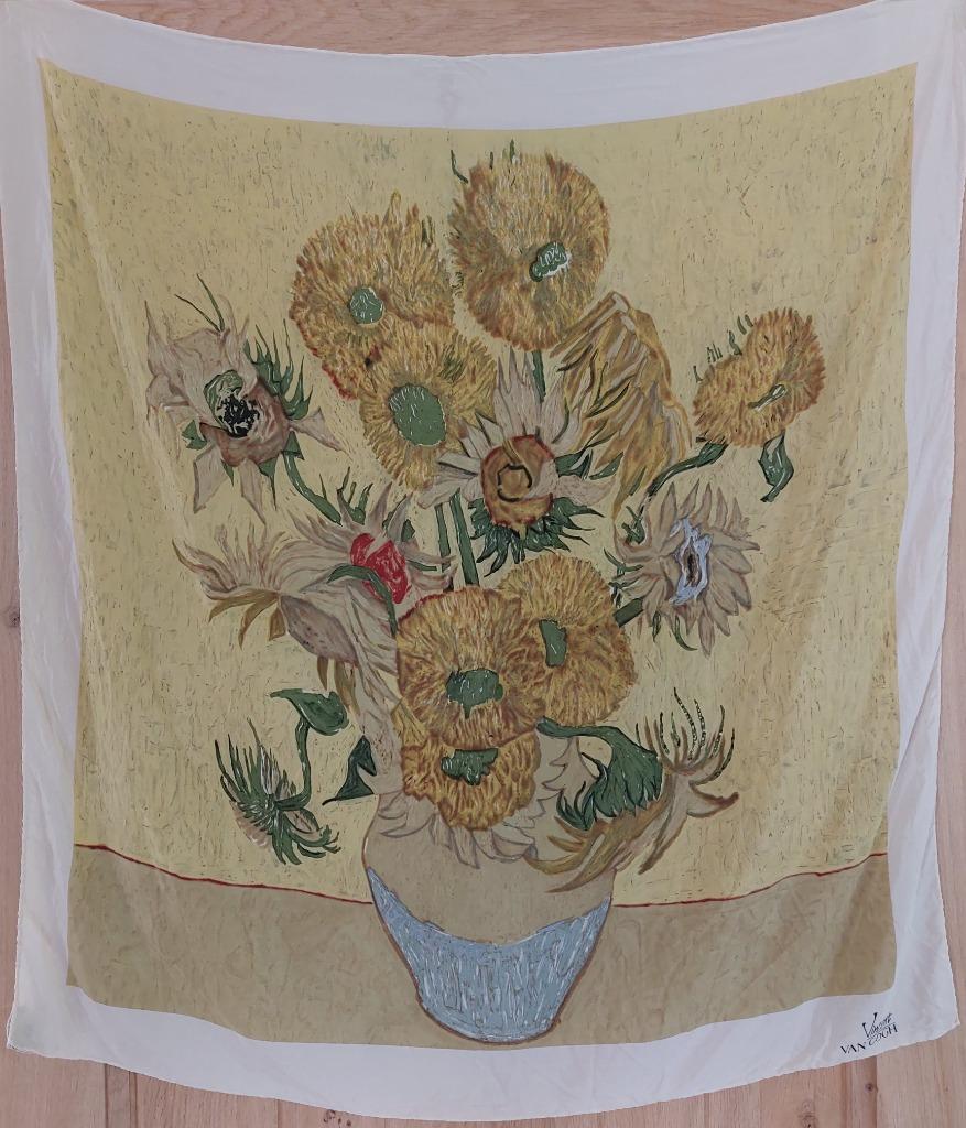 Zijden sjaal Zonnebloemen Vincent van Gogh, Ophalen of Verzenden, Nieuw, Sjaal