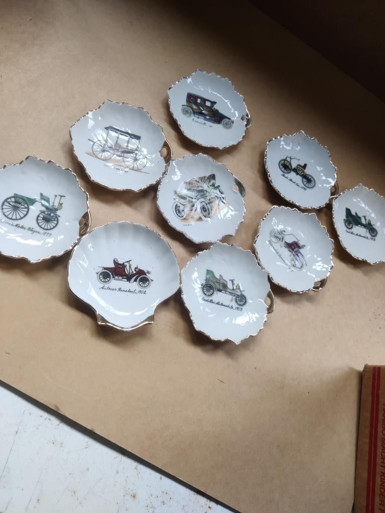 Kleine bordjes oldtimer 9 stuks, Antiek en Kunst, Ophalen of Verzenden