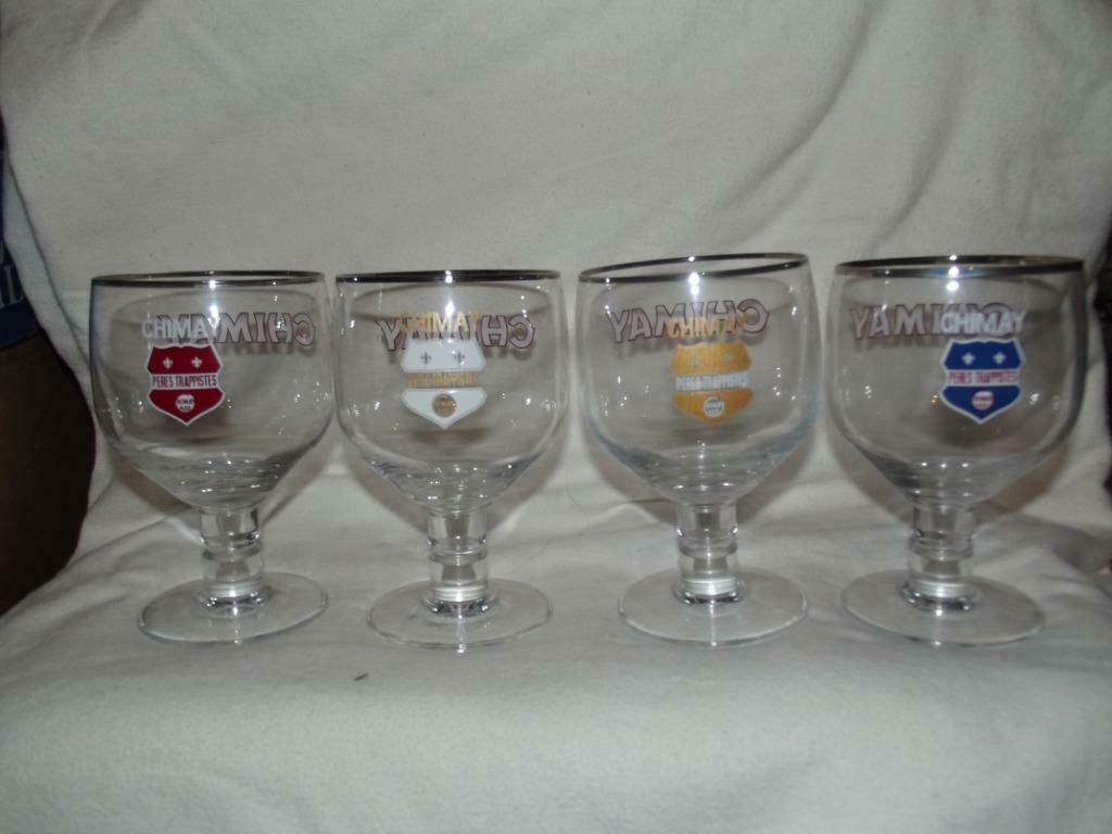 4 CHIMAY glazen., Ophalen, Nieuw, Bierglas