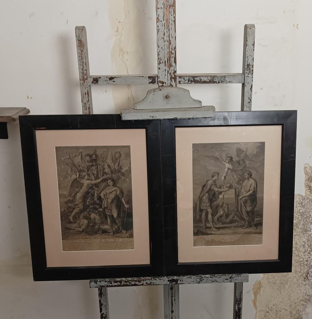 2 Gravures - L'histoire de Constantin - Rubens - Tardieu, Antiek en Kunst, Ophalen of Verzenden