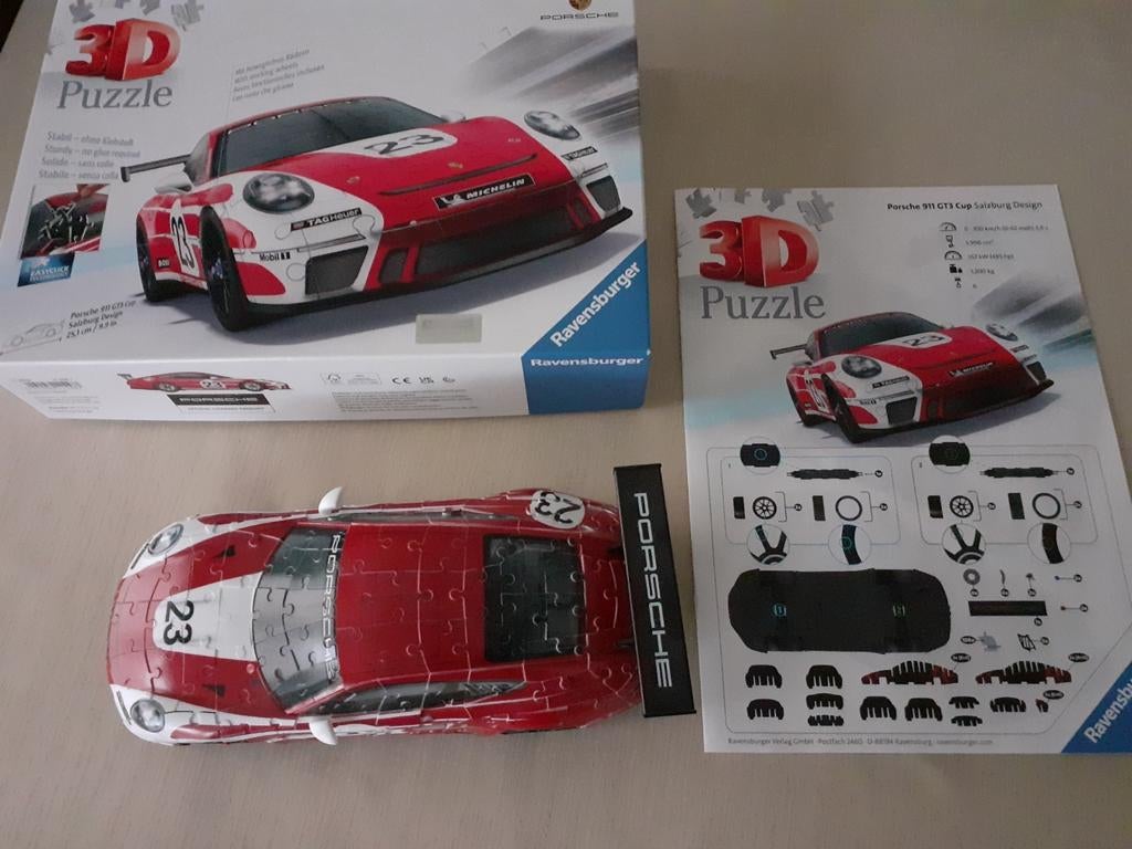 3D puzzel Porsche 991 GT3 Cup, Enlèvement ou Envoi, Comme neuf, Voiture