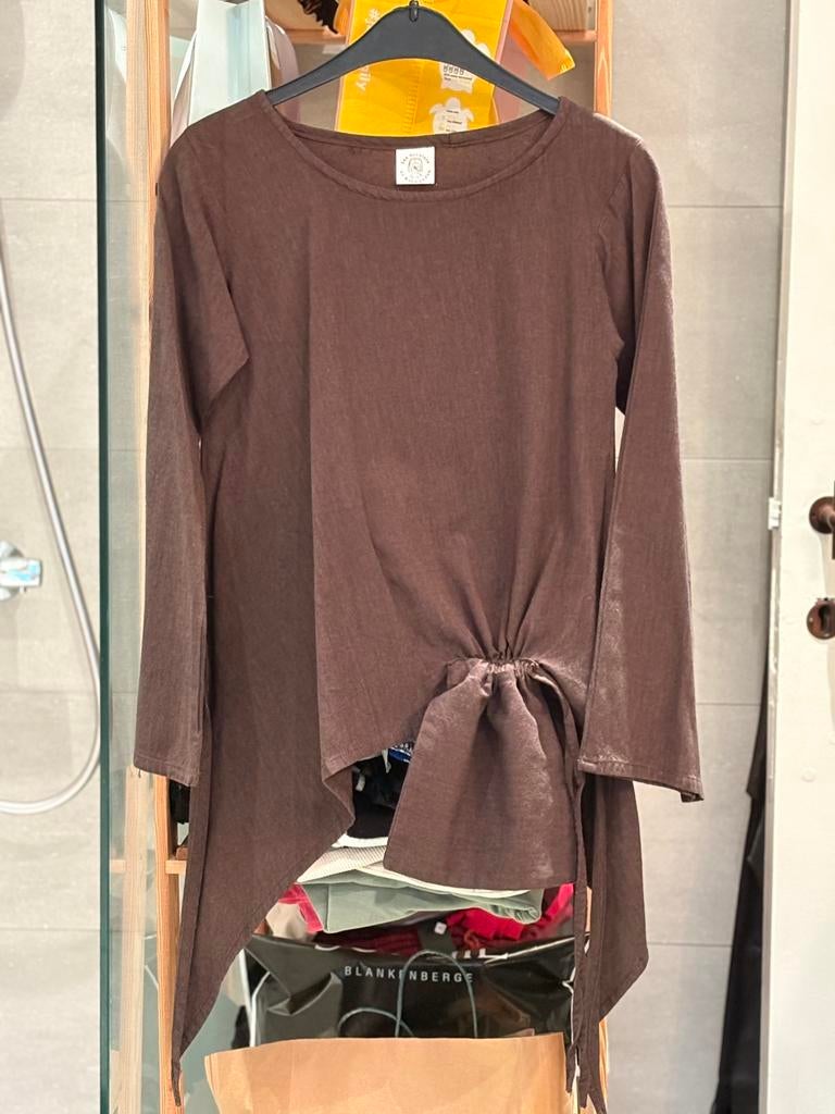 Nieuwe bruine blouse/tuniek van Les Greníers de Katmandou (M, Kleding | Dames, Bruin, Nieuw, Les Greníers de Katmandou, Ophalen