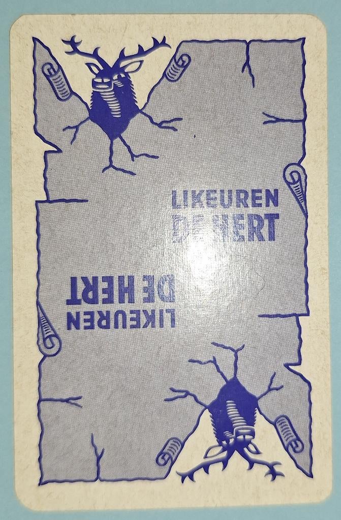 Speelkaart Anzegem – Likeuren De Hert, blauw_110, Verzamelen, Ophalen of Verzenden, Gebruikt, Speelkaart(en)