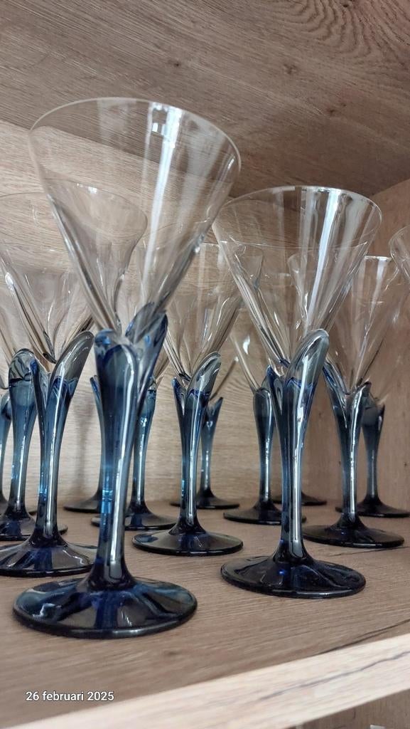 Glazenservies cristal Luigi Bormioli Florian blue, Enlèvement, Comme neuf